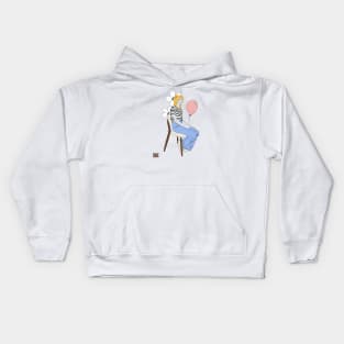 Girl with a baloon Kids Hoodie